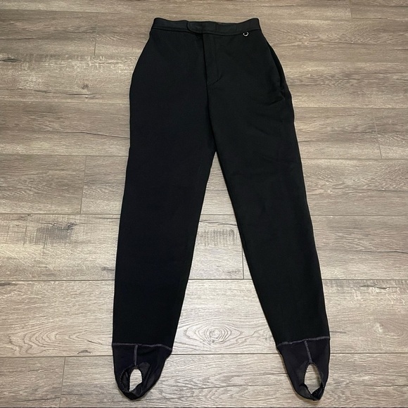 Vintage Roffe Jett Style Black Nylon Wool Stirrup Ski Pants Women’s Sz 10 Long. - Picture 1 of 9